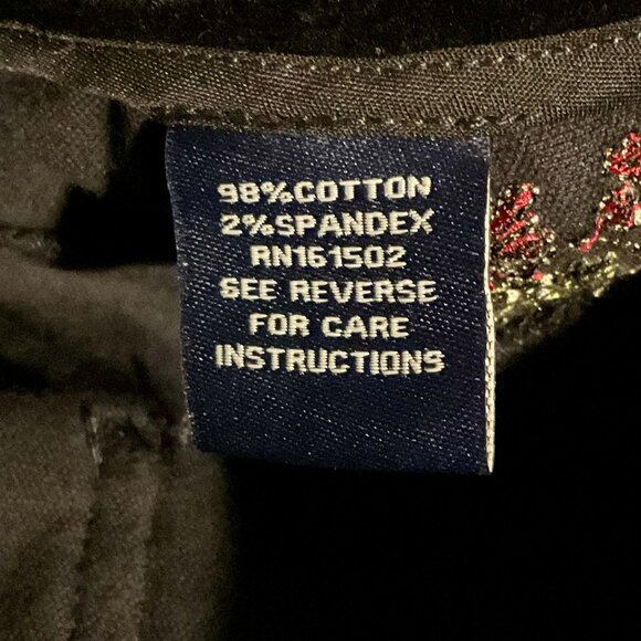 Ply The Waters Guideboat Co Blue Velvet Velour Pants Embroidered Floral Size 26 - Picture 4 of 8